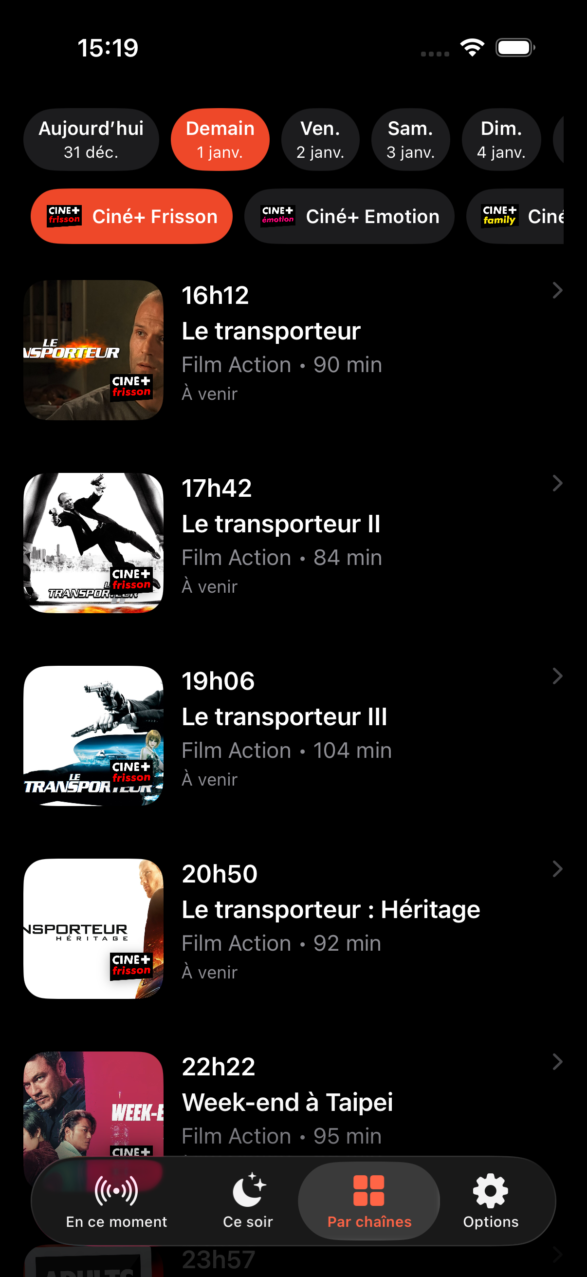 Carte des programmes